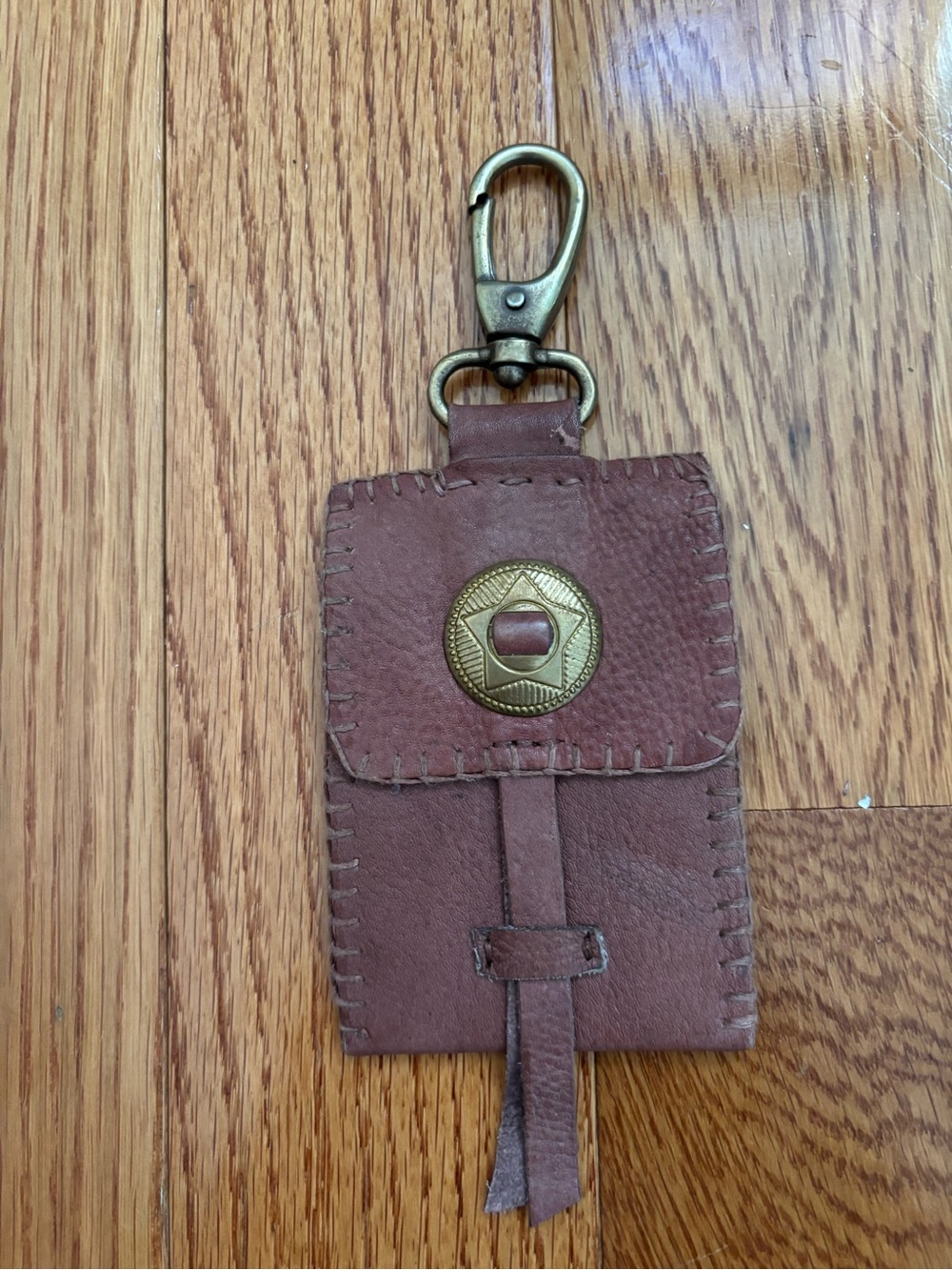 Free People brown leather card holder